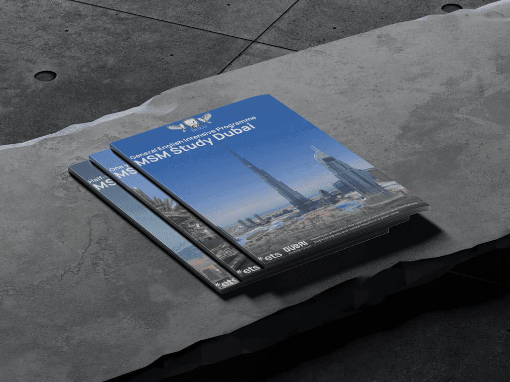 Stacked MSM Study Dubai brochures