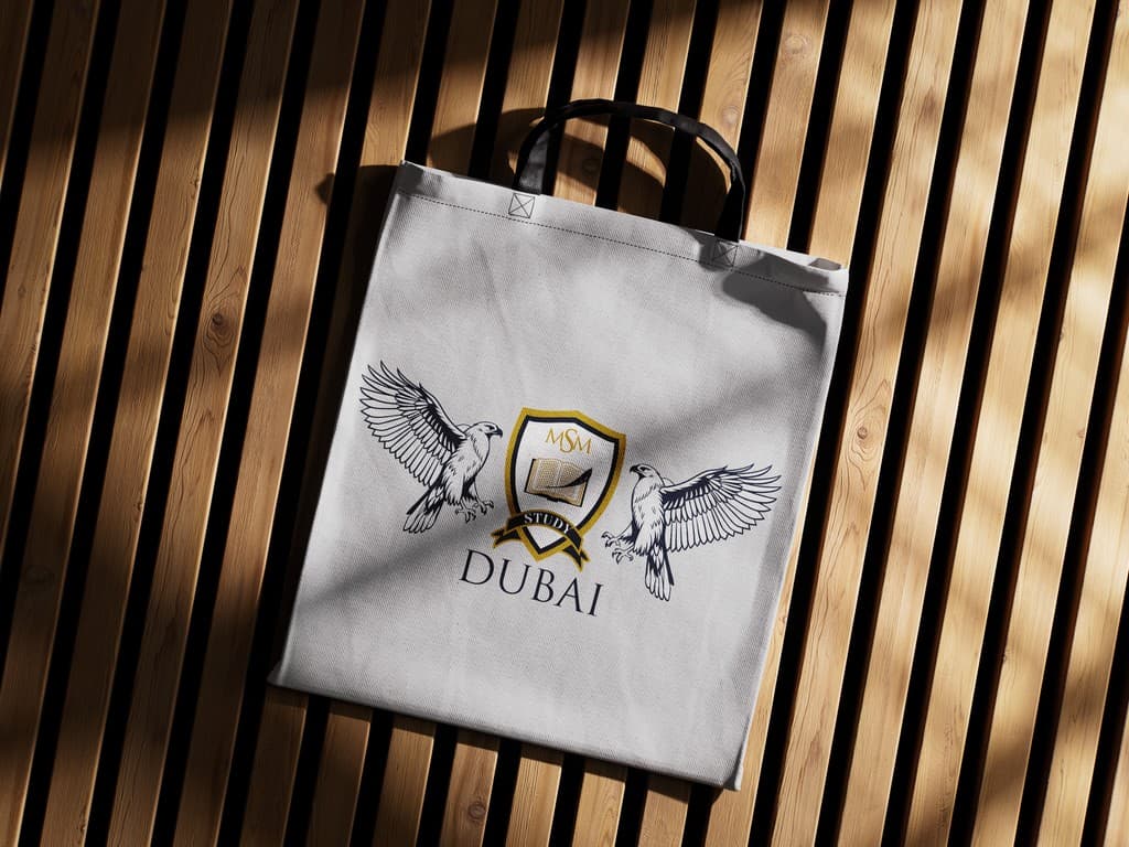 Tote bag with the MSM Study Dubai mark
